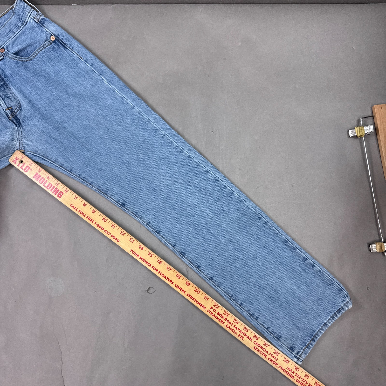 Levis 501 Jeans Mens 30×30 Blue Button Fly Pants Straight Repaired (Tag29x32)