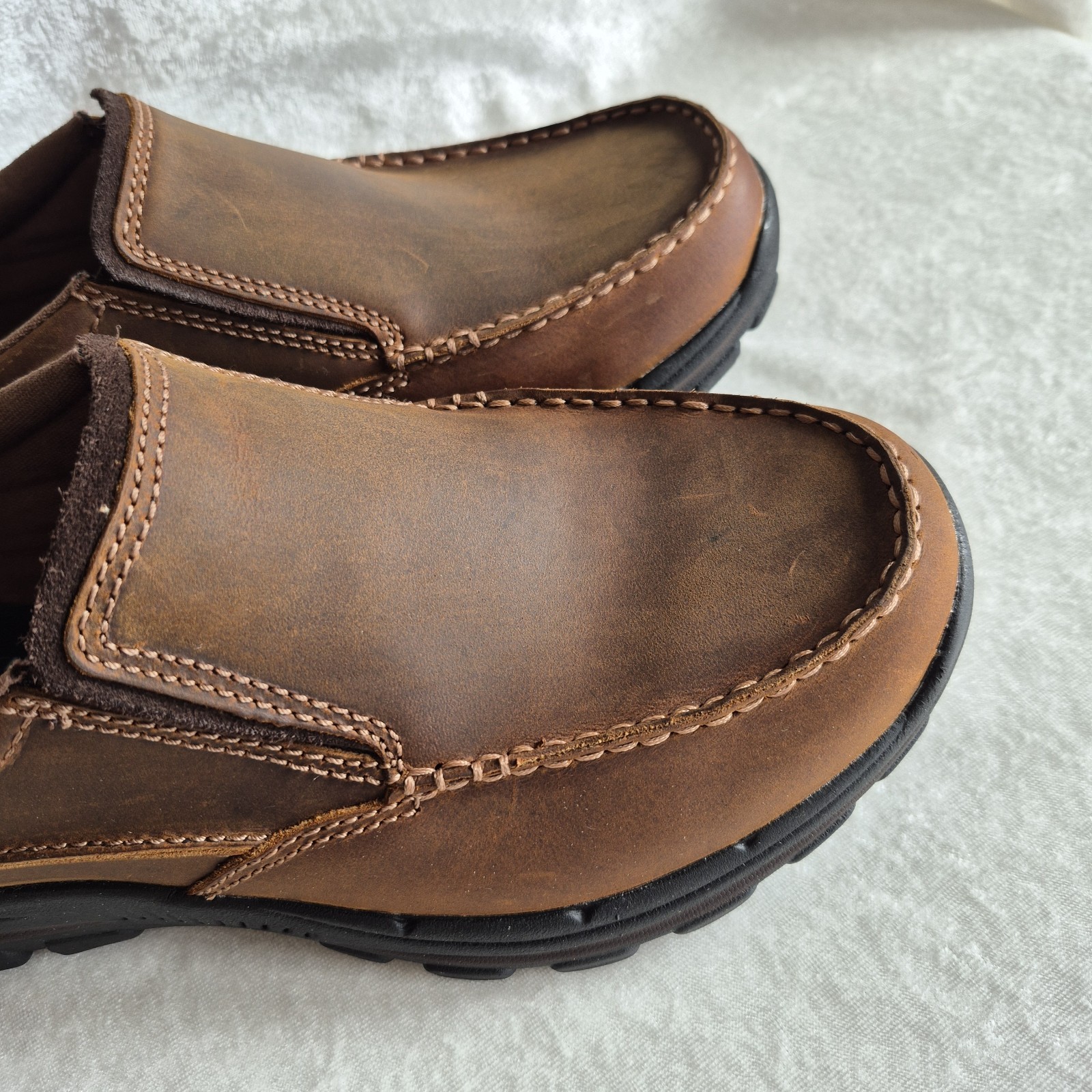 Skechers Relaxed Fit Memory Foam Extra Wide Slip-On Brown Men’s US 7 UK 6 EU 39…
