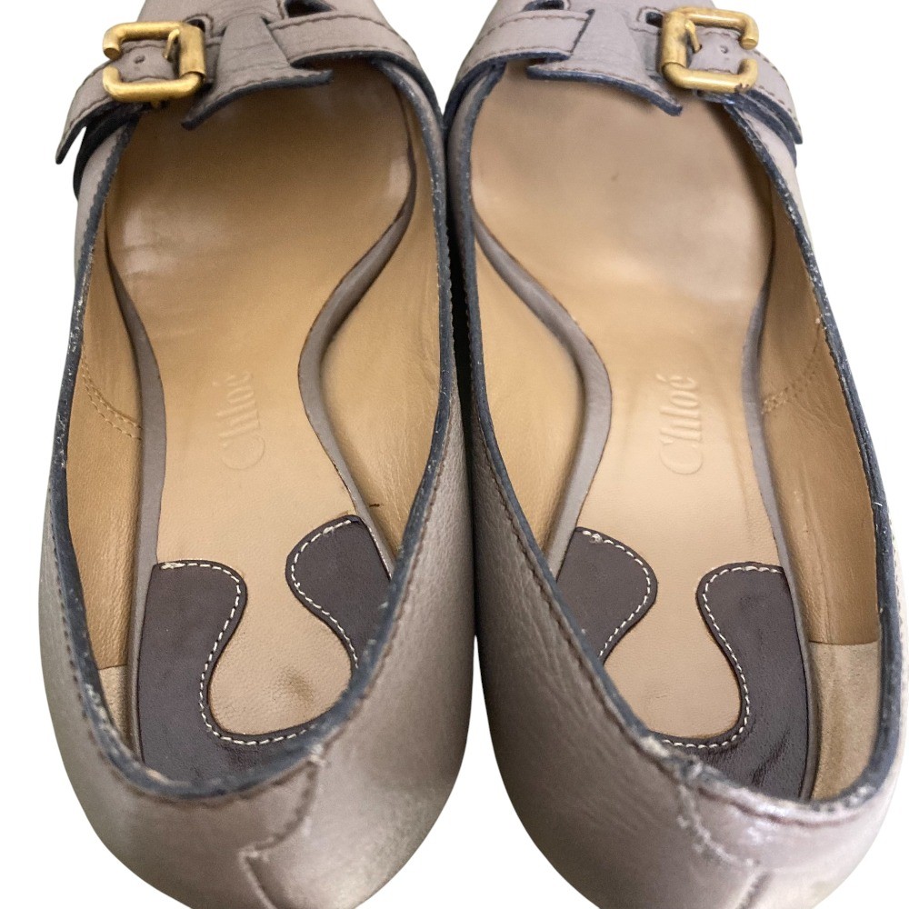 Chloe belt design pumps, size 35, approximately 8.5 inches, greige Women USED