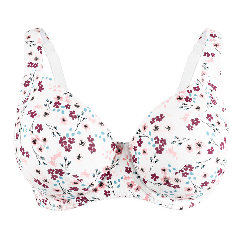 Women’s Underwire Plus Size Full Cup Cotton Non Padded Comfort Bra 34-54 BCDEFG