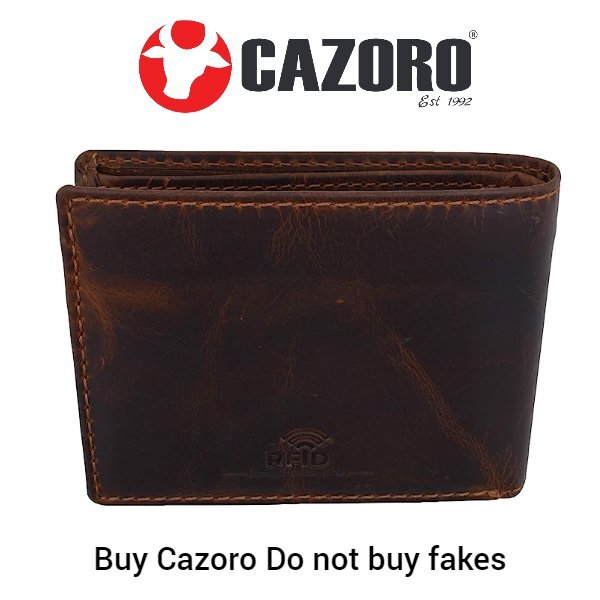 RFID Blocking Brown Vintage Leather Men’s Bifold Center Flap Wallet