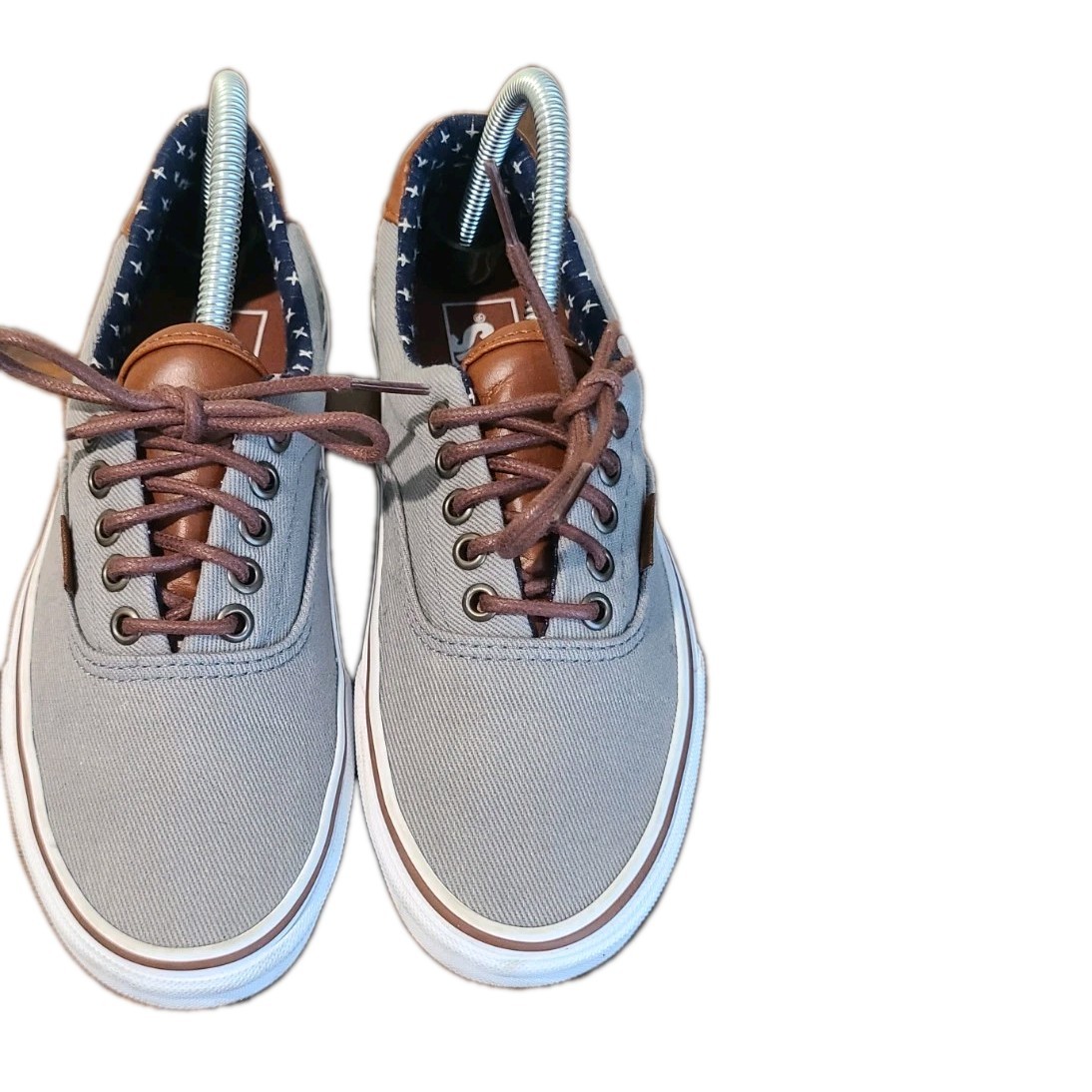 VANS Men’s Canvas Sneakers Gray Brown Lace Up US 7 UK 6 EU 39 721356