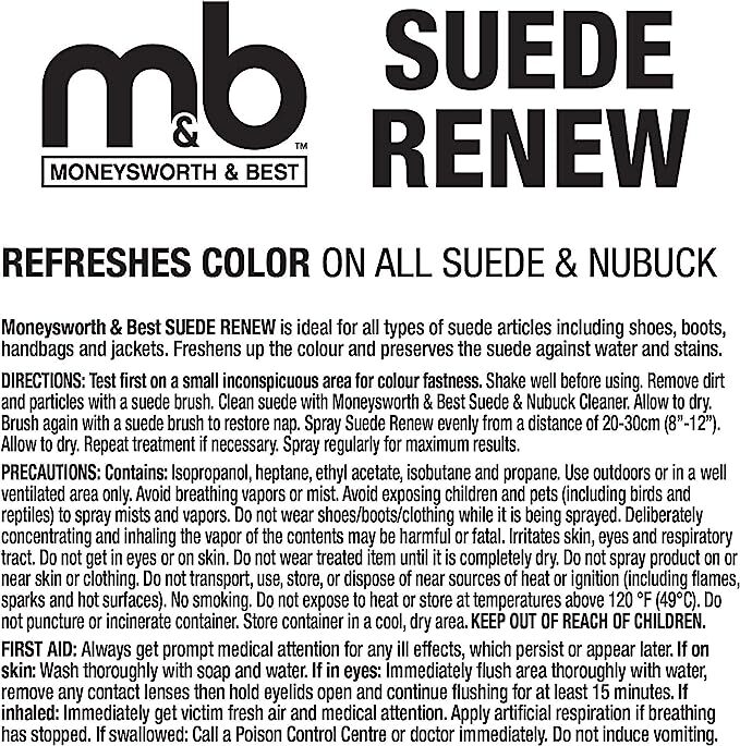 Moneysworth & Best Suede Renew Spray Can w/ FREE GIFT Cleaning Brush M&B