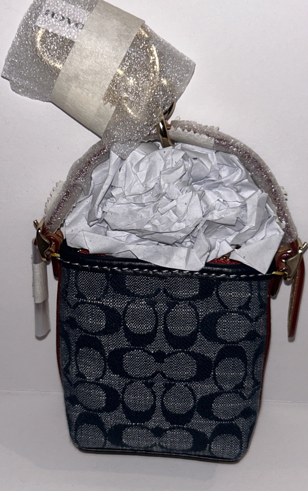 🐼💦 Coach C8223 🐼💦 Mini Val Duffle Bag Charm In Signature Chambray 🐼 D30o2