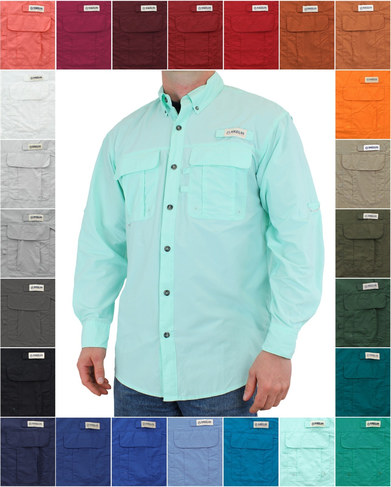 Magellan Outdoors Men’s Shirt Fish Gear Laguna Madre, Relaxed Fit, Long Sleeve
