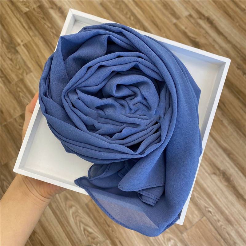 Chiffon Scarf Soft Elegant Sarong High Quality Shawl Wrap Plain Maxi