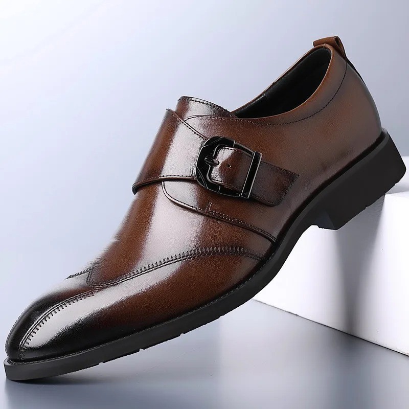 Men’s Business Oxford Dress Shoes Formal Leather Loafers Hasp Closure Shoes