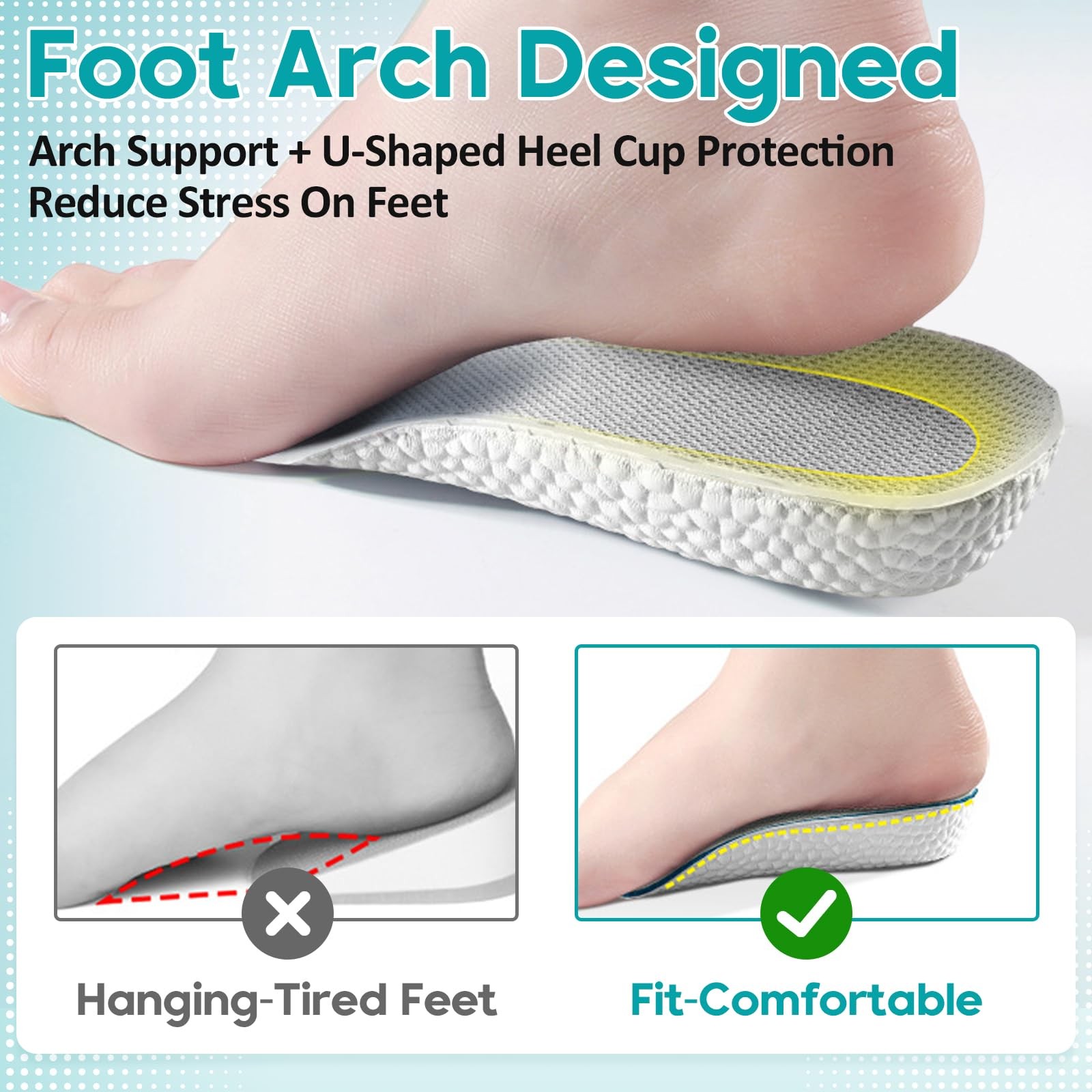 Brandone Insoles – Orthopedic High Pads 1.0 – Height Increase Insoles – Arch