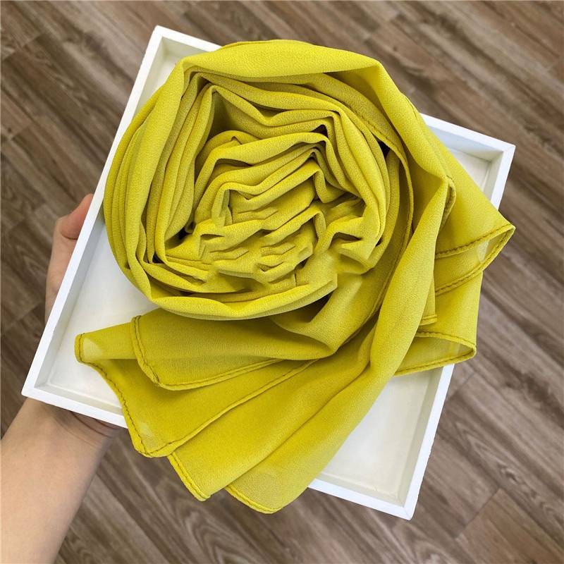 Chiffon Scarf Soft Elegant Sarong High Quality Shawl Wrap Plain Maxi