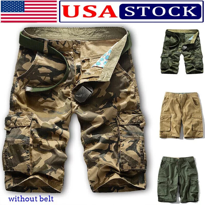 Mens Army Camouflage Shorts Cargo Shorts Half Pants Summer Casual Shorts
