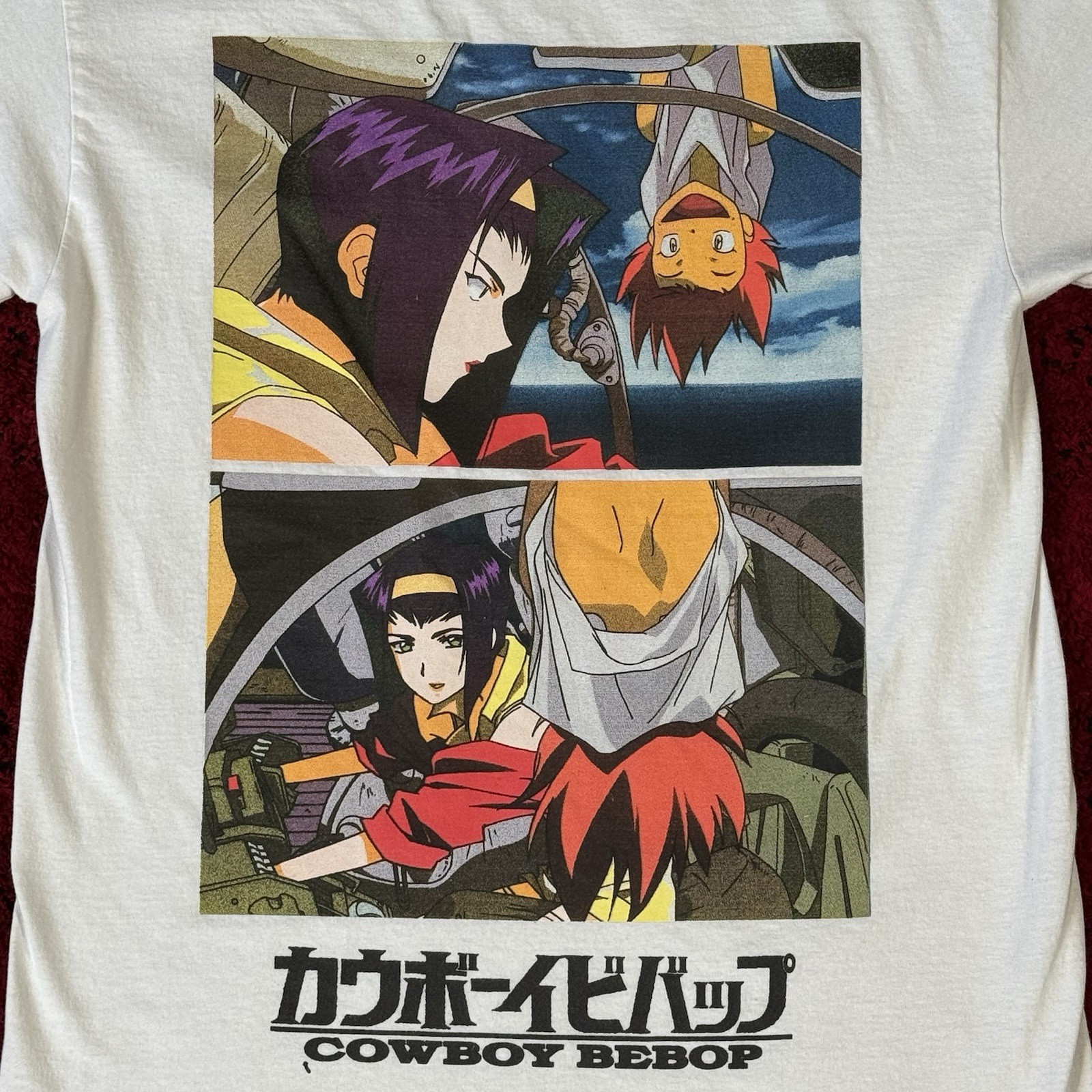 Cowboy Bebop Faye Valentine Edward Wong Anime White Graphic T Shirt Size S