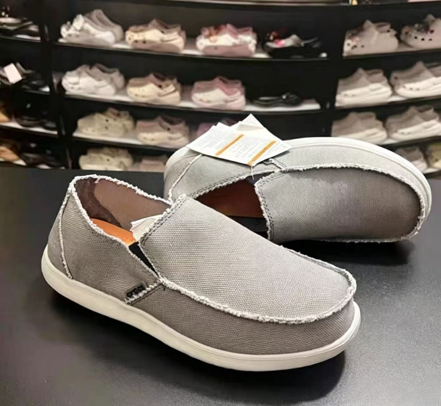 New Crocs Santa Cruz Men Canvas Slip On Loafers Casual Walking Shoes