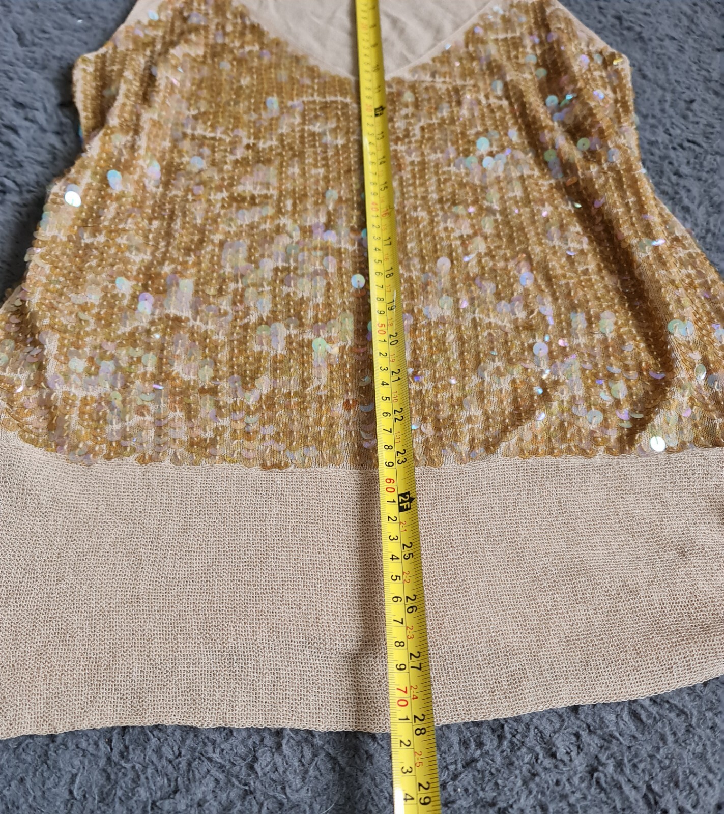 Taviani Italian Concept, Size 19, Beige Sparkly Top, used