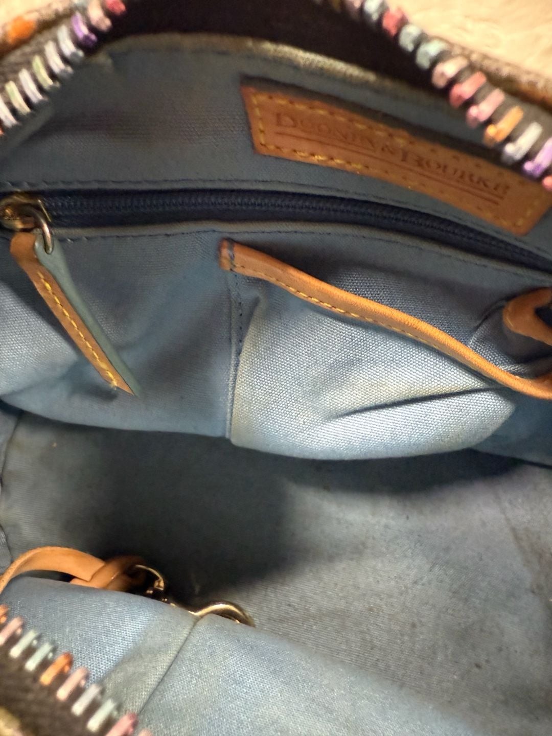 Dooney & Bourke Y2K Rainbow Monogram Hobo Shoulder Bag with Heart Charm