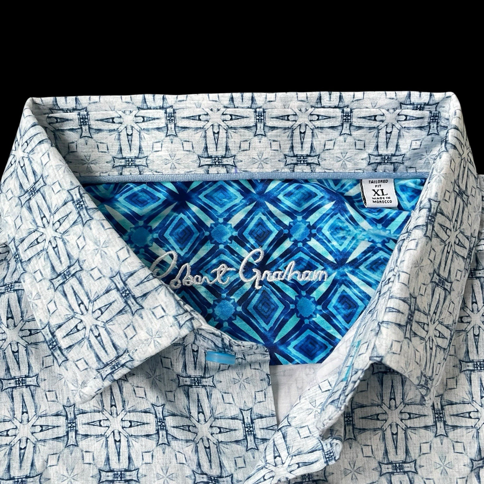 Robert Graham Madagascar Print Tailored Fit Stretch Size XL $188