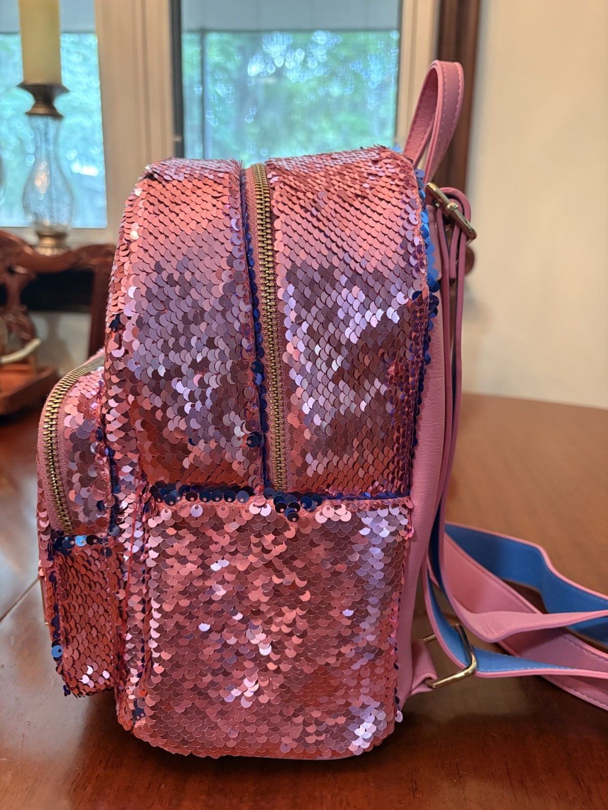 Loungefly Disney sleeping beauty Pink Blue flippy Sequin Mini Backpack