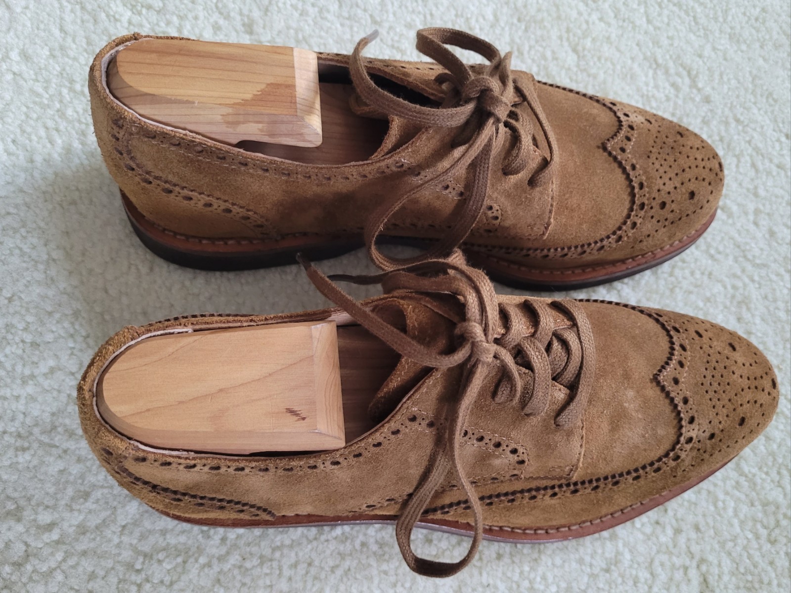 Polo Ralph Lauren Men’s Rhett Wingtip Suede Leather Dress Shoes Size 7D 7 Medium