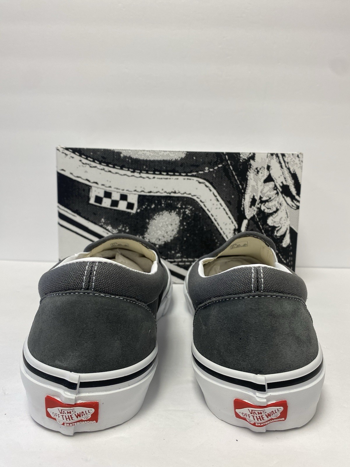 Vans M 10 SKATE Slip On Shoes Pewter Gray Suede Pop Cush Sole Dura Cap New!