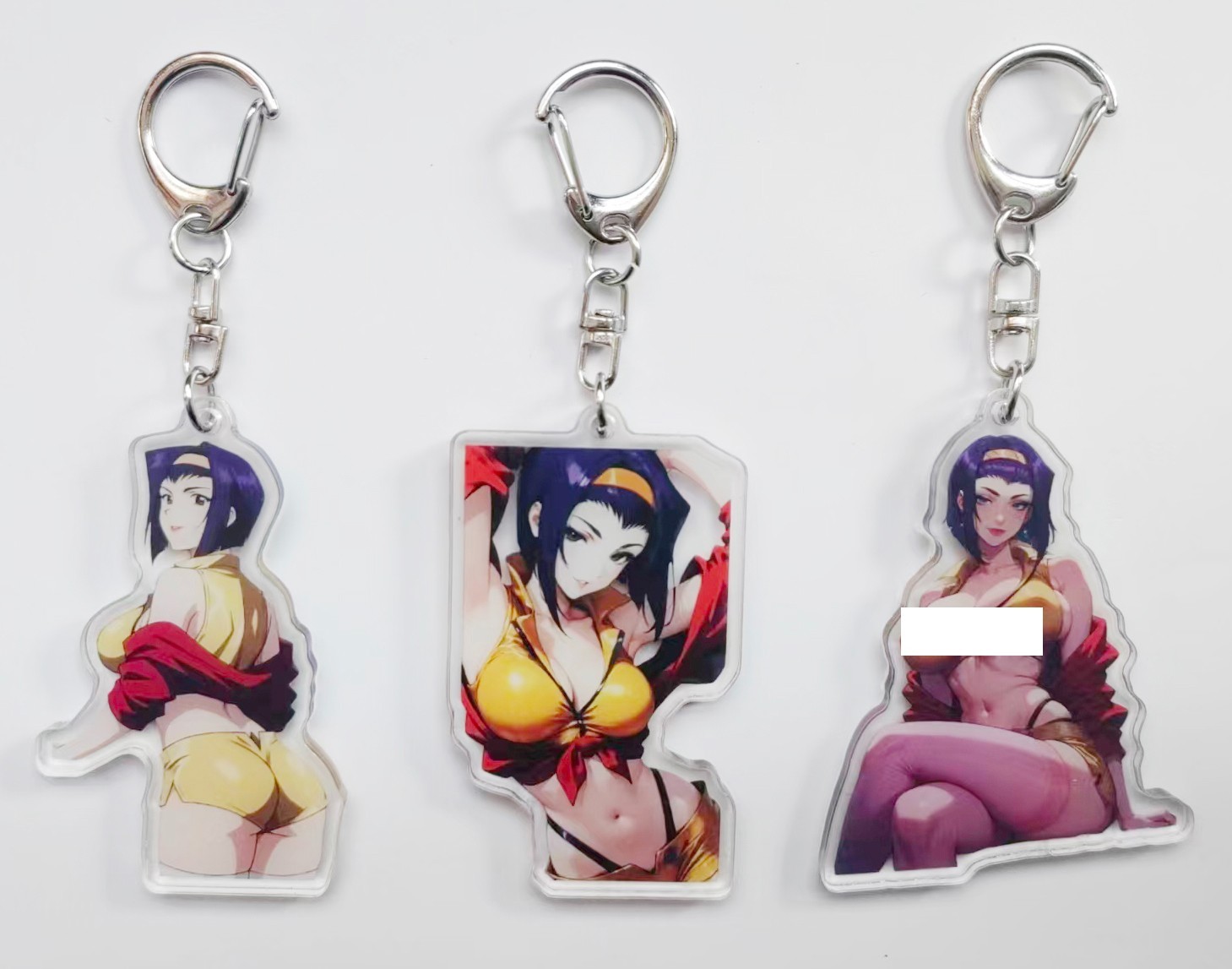 3PCS Faye Valentine Cowboy Bebop Acrylic Keychains Key Charms