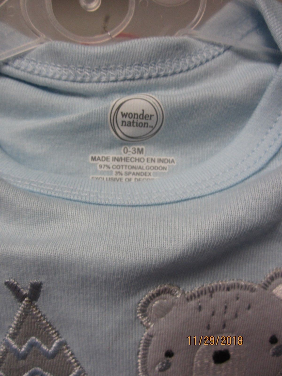 Wonder Nation Baby Boy 3-Piece Light Blue “Adventure Awaits” Outfit Size 0-3M