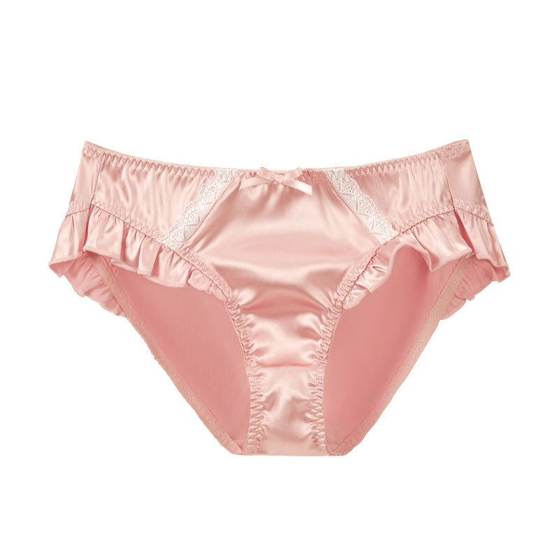 3 Pack Lot Sexy Womens Satin Panties Brief Lingeries Ruffles French Underwear