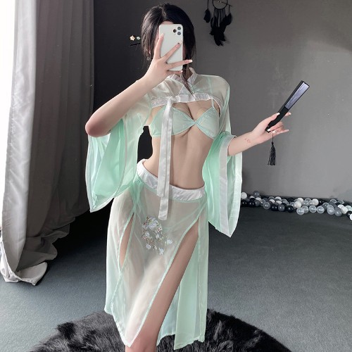 Antique Hanfu Qipao Uniform Sexy Lingerie Pajamas Chinese Traditional Dress