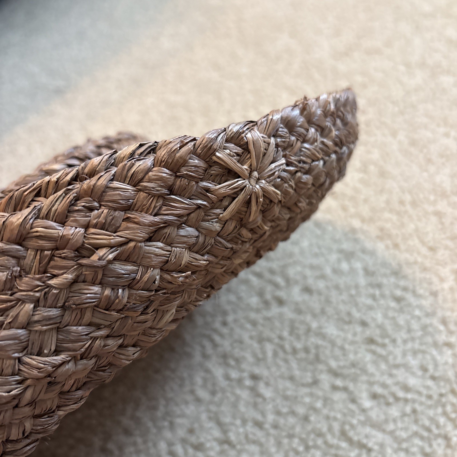 HELEN KAMINSKI Handmade in Madagascar 100% Raffia Boater Sun Hat in Brown