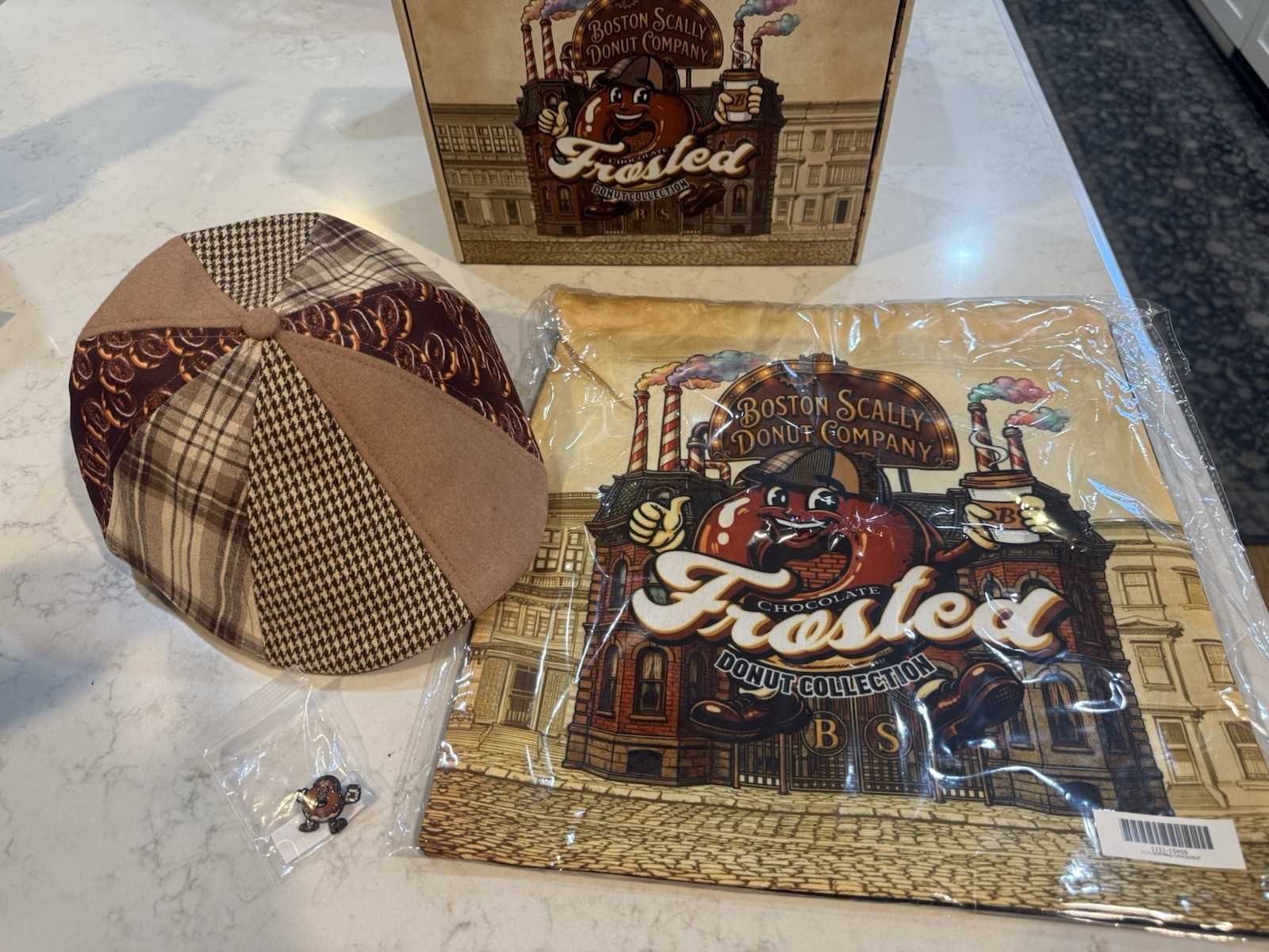 Boston Scally Co. The Donut – Chocolate Frosted Edition- M/L Cap w/Pin & Bag