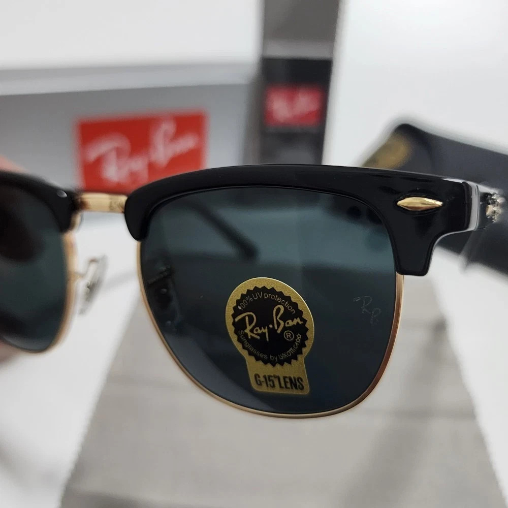Ray-Ban RB3016 Sunglasses Clubmaster Classic Black Frame Glass Gray Lens 51mm