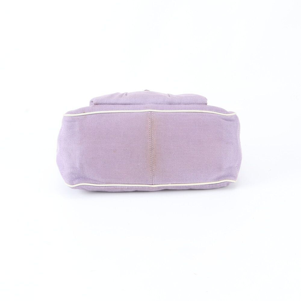 CELINE Boogie Bag Handbag Leather Canvas Purple White Vintage Auth From Japan