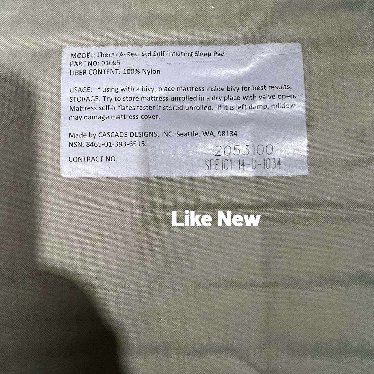 US Military GI Issue Therm A Rest Self-Inflating Sleeping Mat