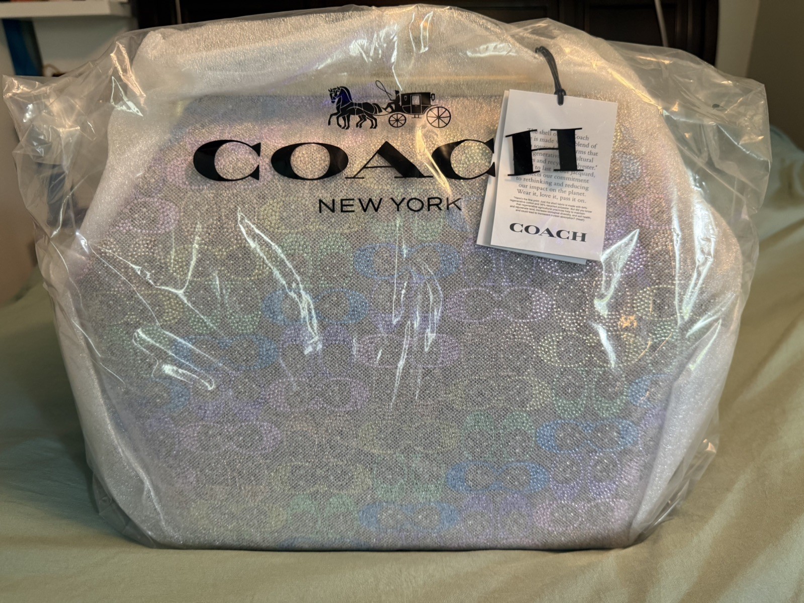 Coach Large Kisslock Frame Bag In Crystal Signature Jacquard | CCX15 | Brand New