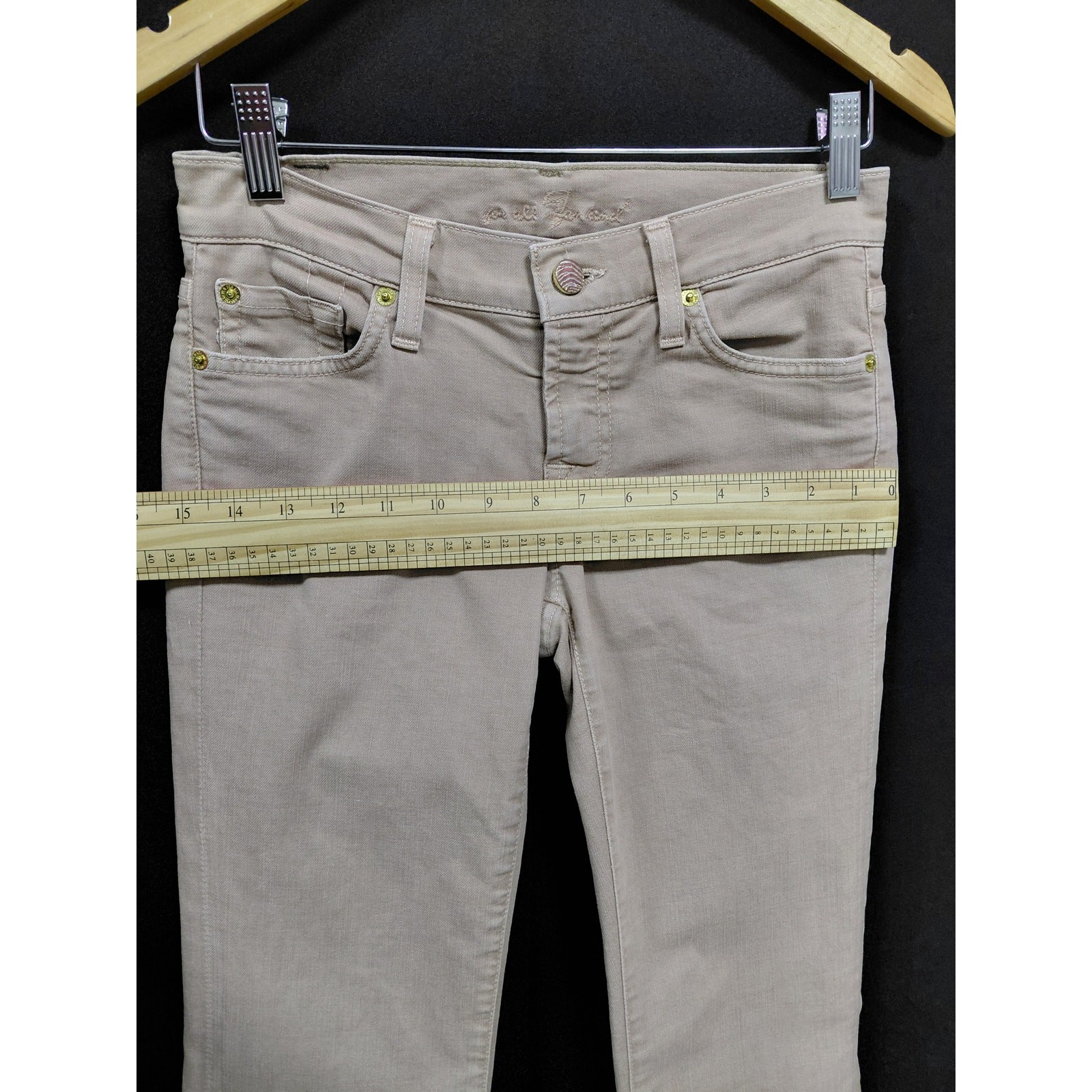 7 For All Mankind Bootcut Jeans Beige Mid (10-12 in) Regular Denim Women