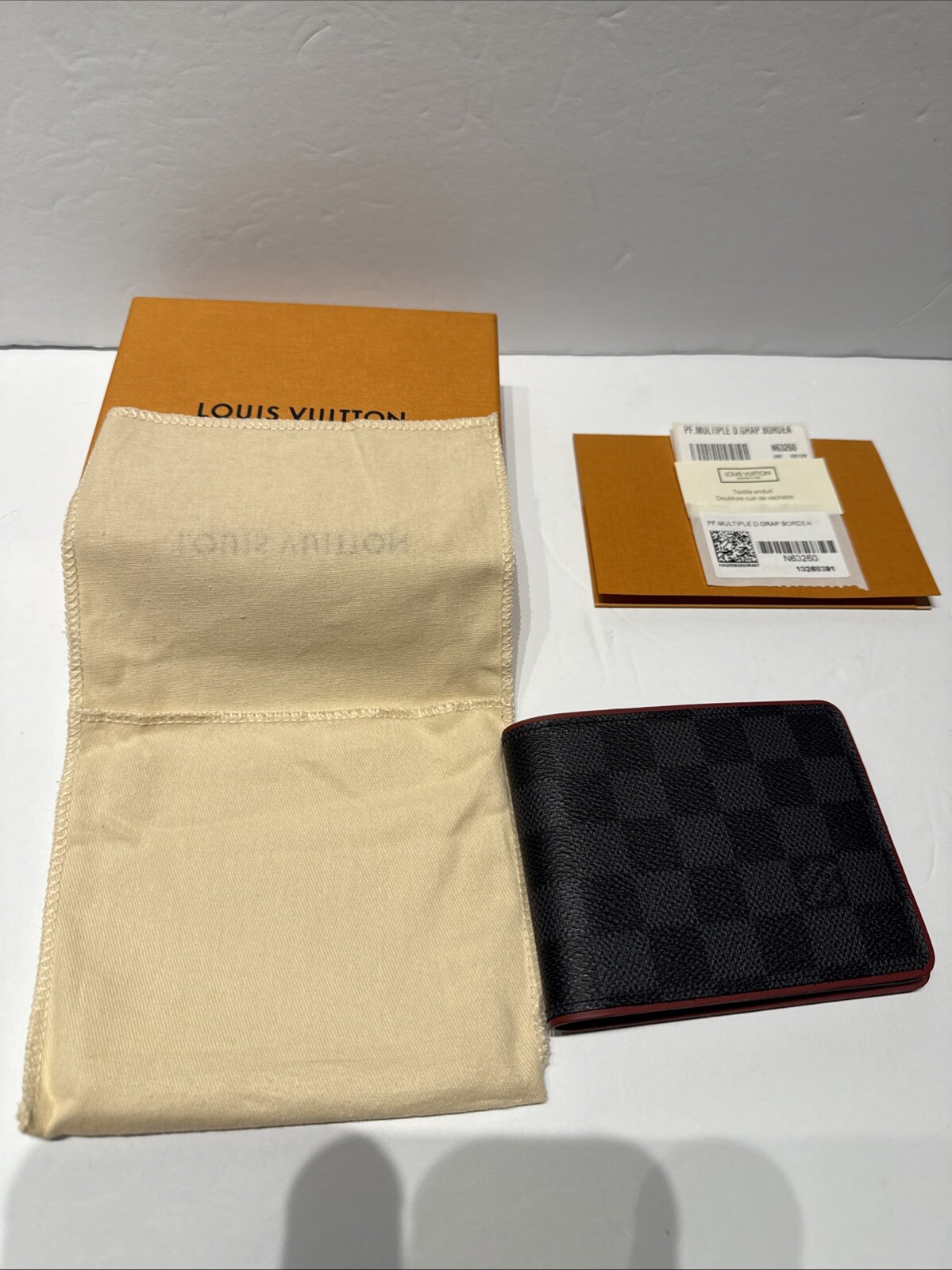 LOUIS VUITTON Men’s Wallet PF.MULTIPLE D.GRAP.BORDEA N63260_13268391 MADE FRANCE