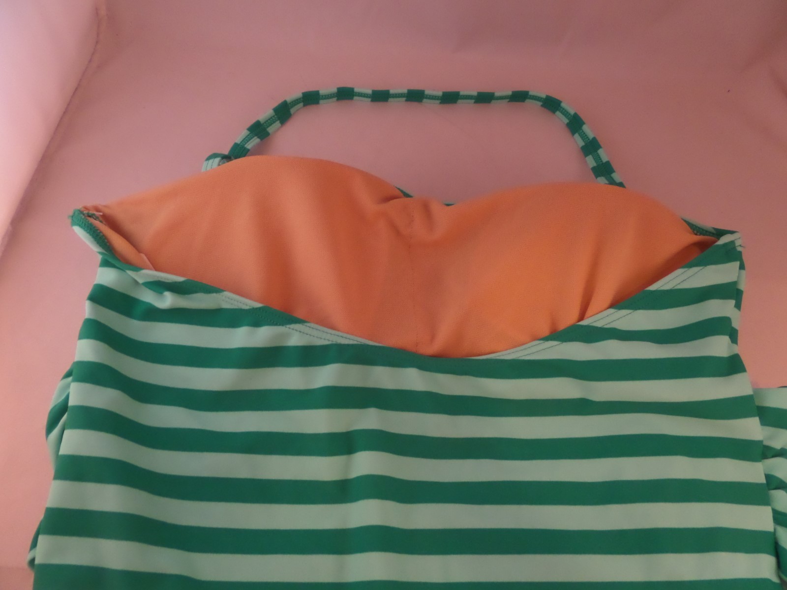 NWT Downeast Basics Cabana Stripe 1pc Spearmint Stripe Swimsuit sz XL