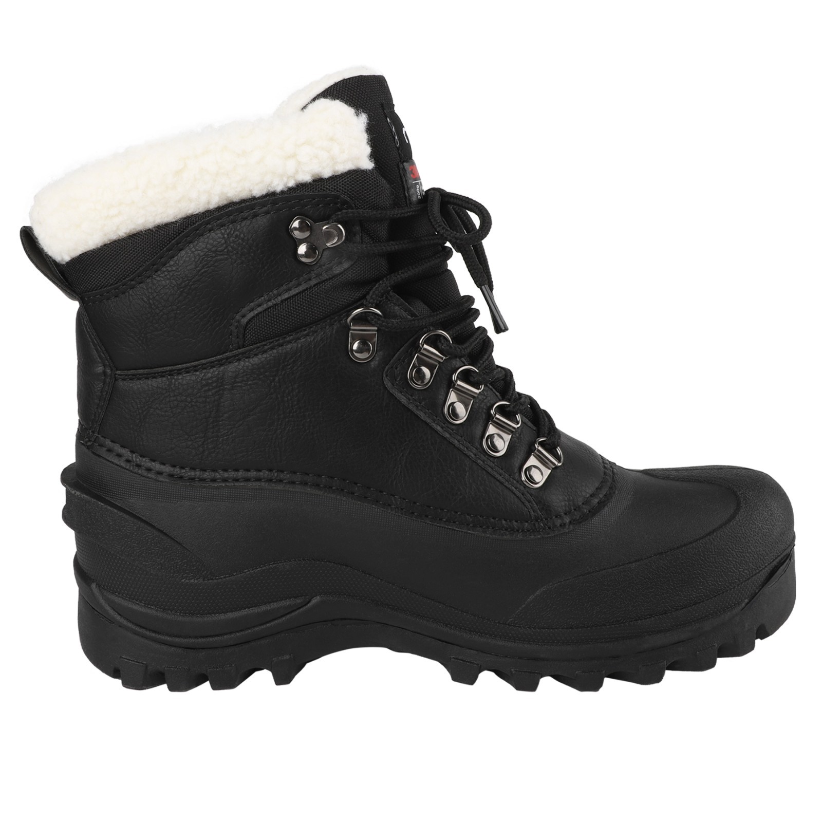 Mens Snow Boots Lace Up Outdoor Cold-proof Winter Warm Fur Insulated Ski Boots