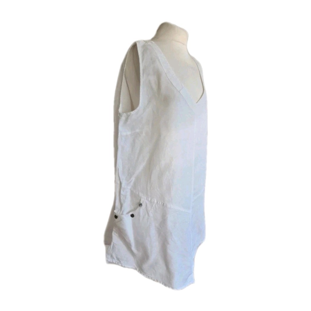 Kasbah Tunic Blouse Womens Size 3/UK 12 Linen Assymetric Oversized Lagenlook.
