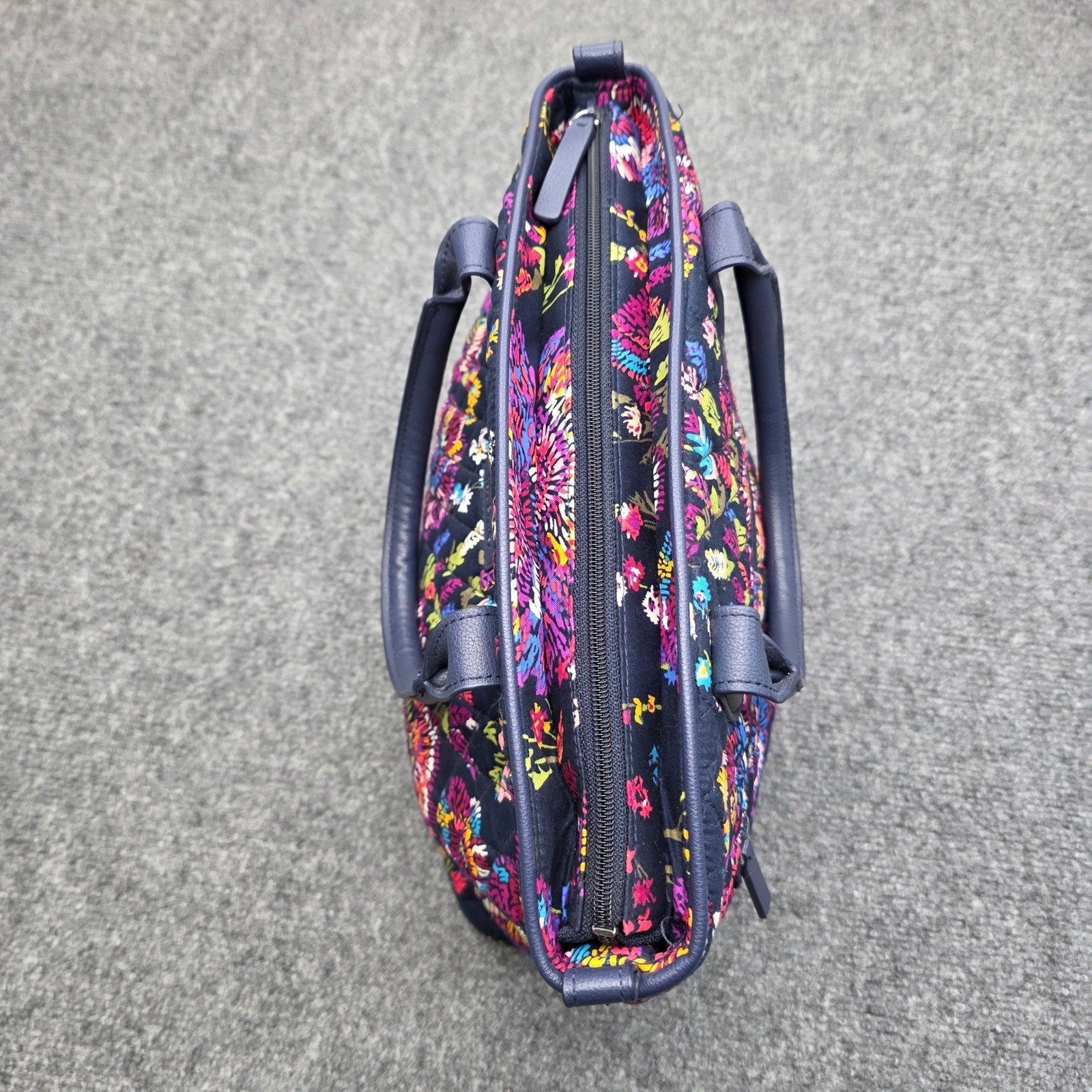 Vera Bradley SMALL Performance Twill Vera Tote Bag Petal Paisley Floral Blue