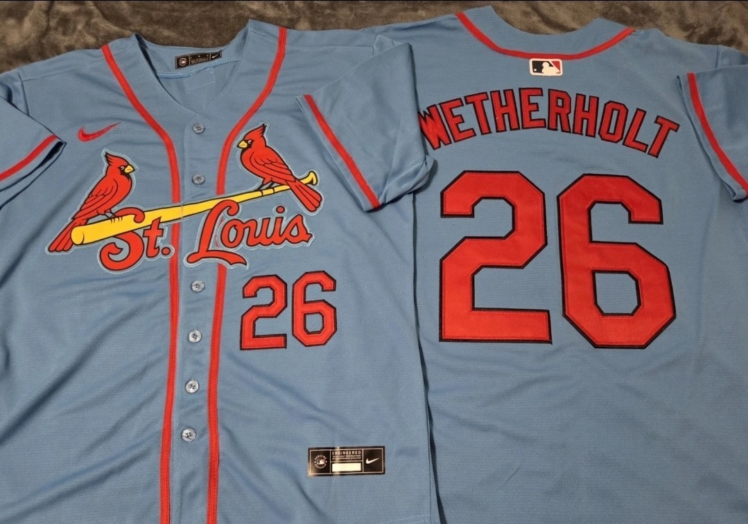 Fast Free Shipping! XXL 2X JJ Wetherholt St Louis Cardinals Stitched Jersey 26