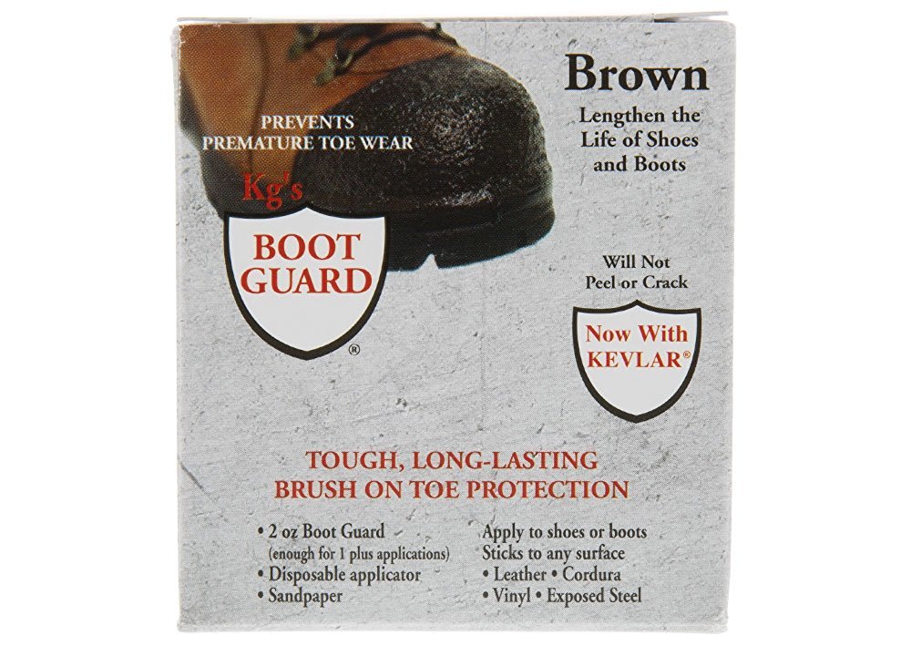 KG’S BOOT GUARD Leather Vinyl Brush-ON Toe Shoe Protector 2oz – BROWN