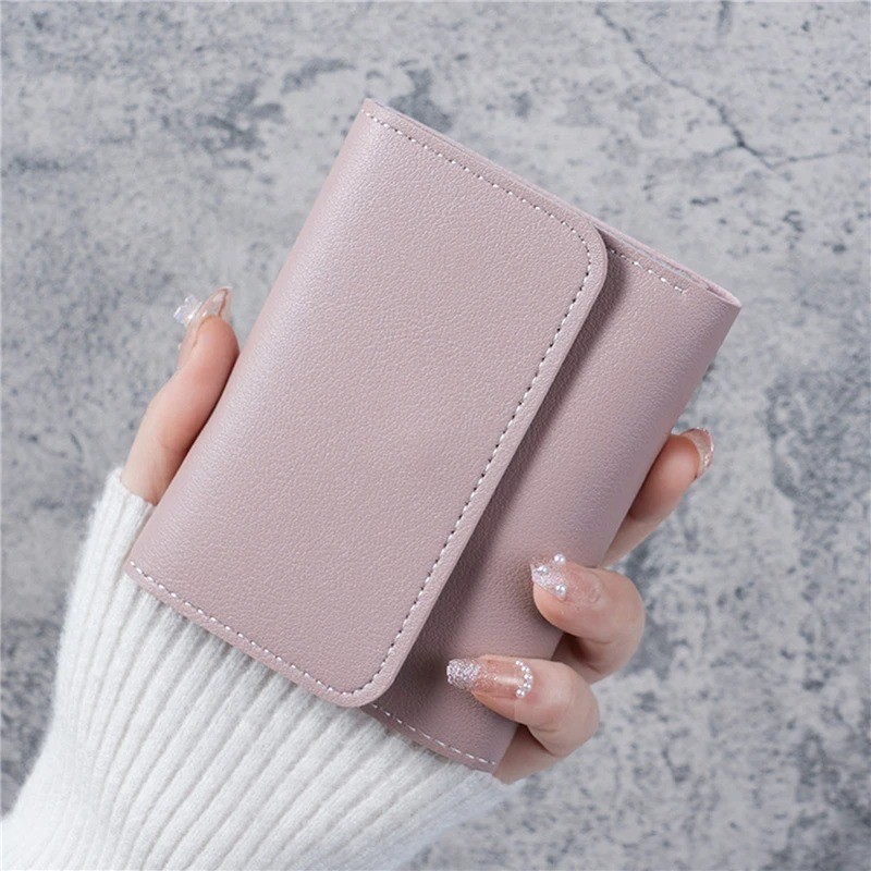Cute Women’s Small PU Leather Wallet Credit Card Holder Coin Purse Hasp Closure