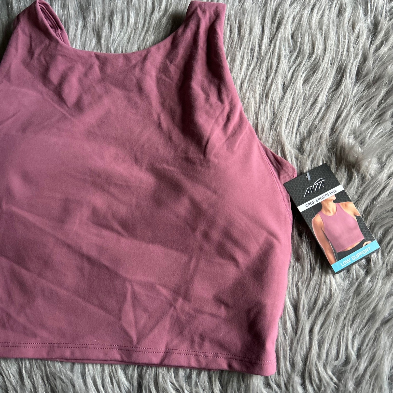 Avia Wirefree Crop Sports Bra Women Size Medium (D-DD) Pink Moisture Wicking