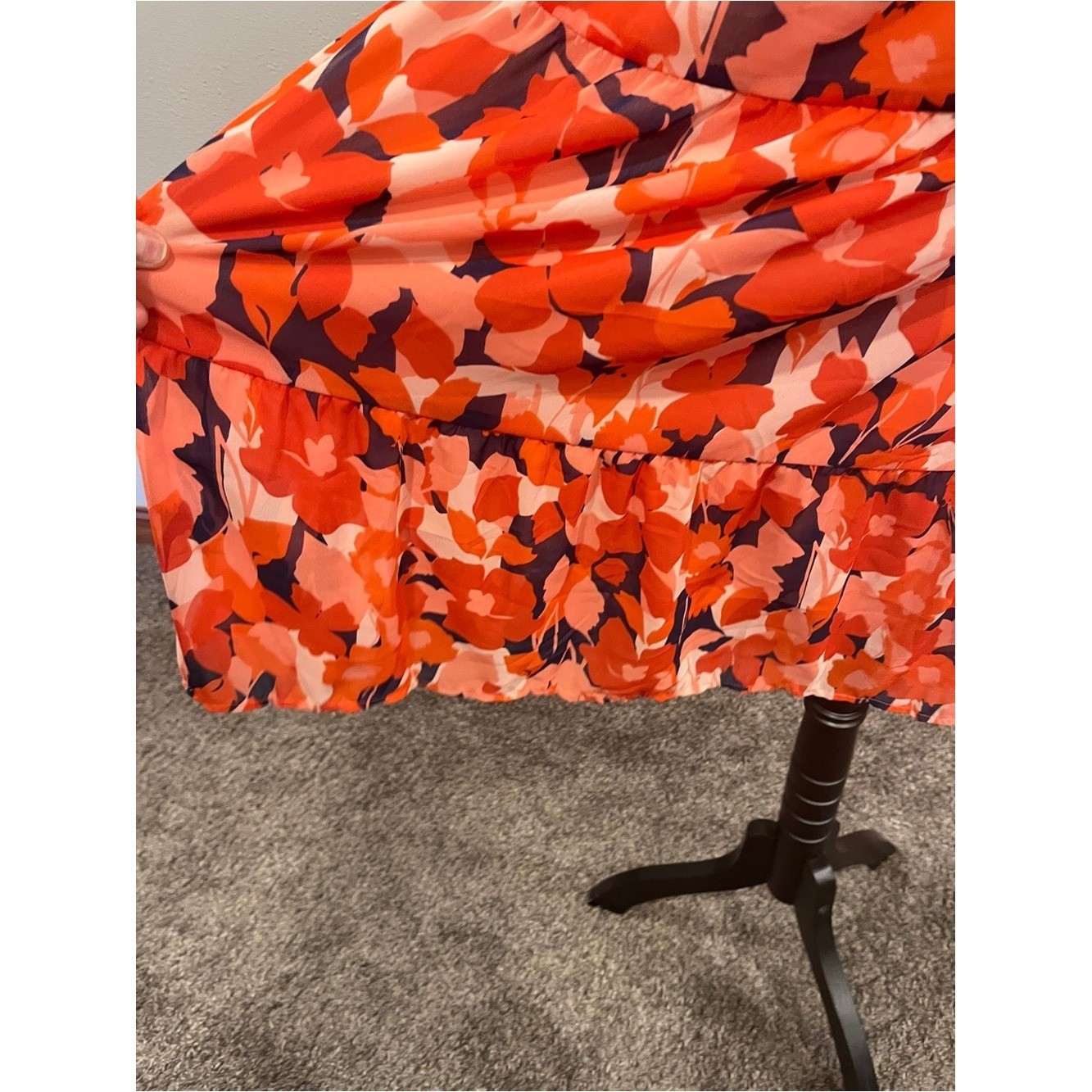 Floral V-Neck Long Sleeve Midi Dress size Extra small