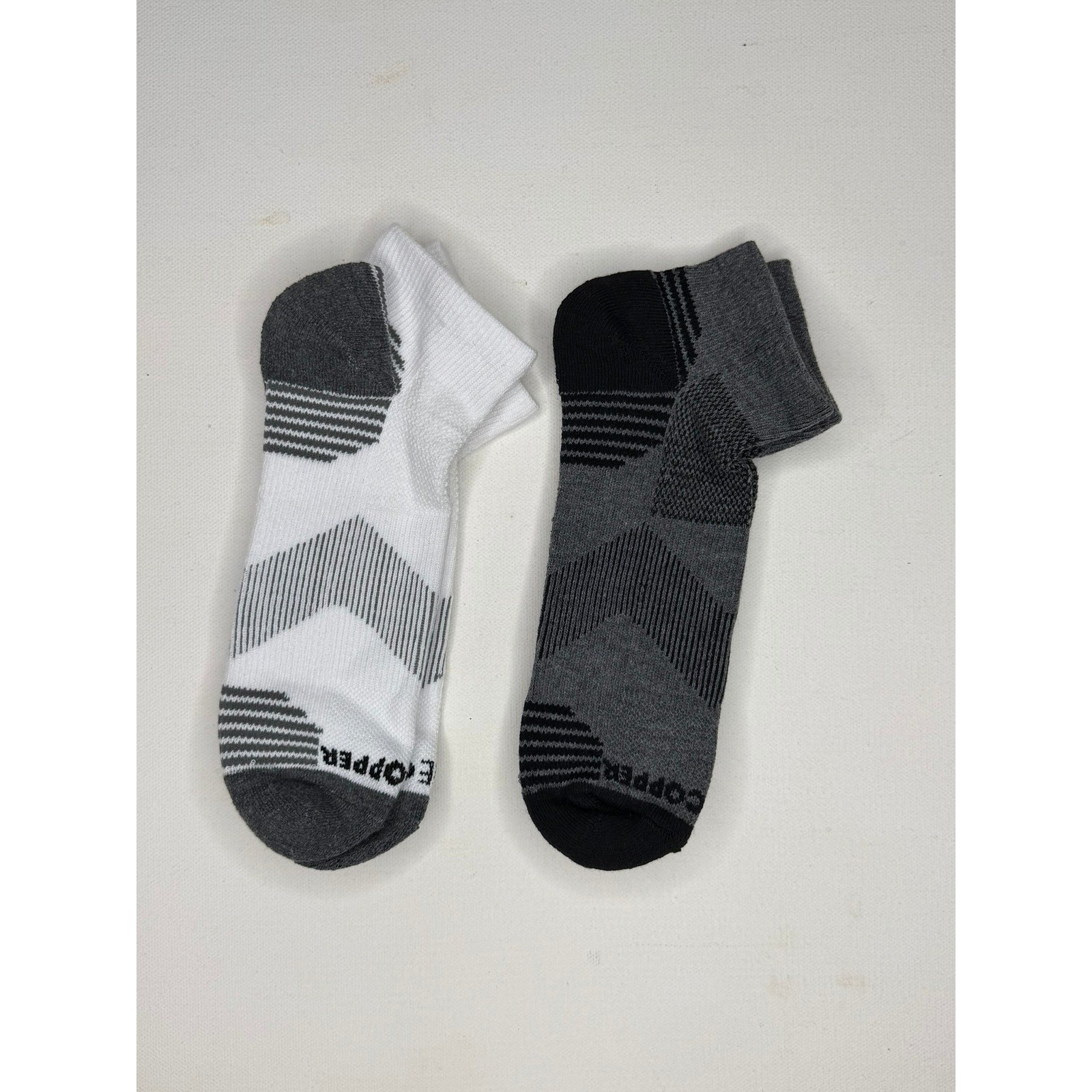 Tommie Copper Men Compression Socks Ankle 6 Pack White Black Grey 9-11.5