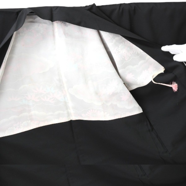 flower Synthetic fiber Haori Black Painting Haori polyester black Women