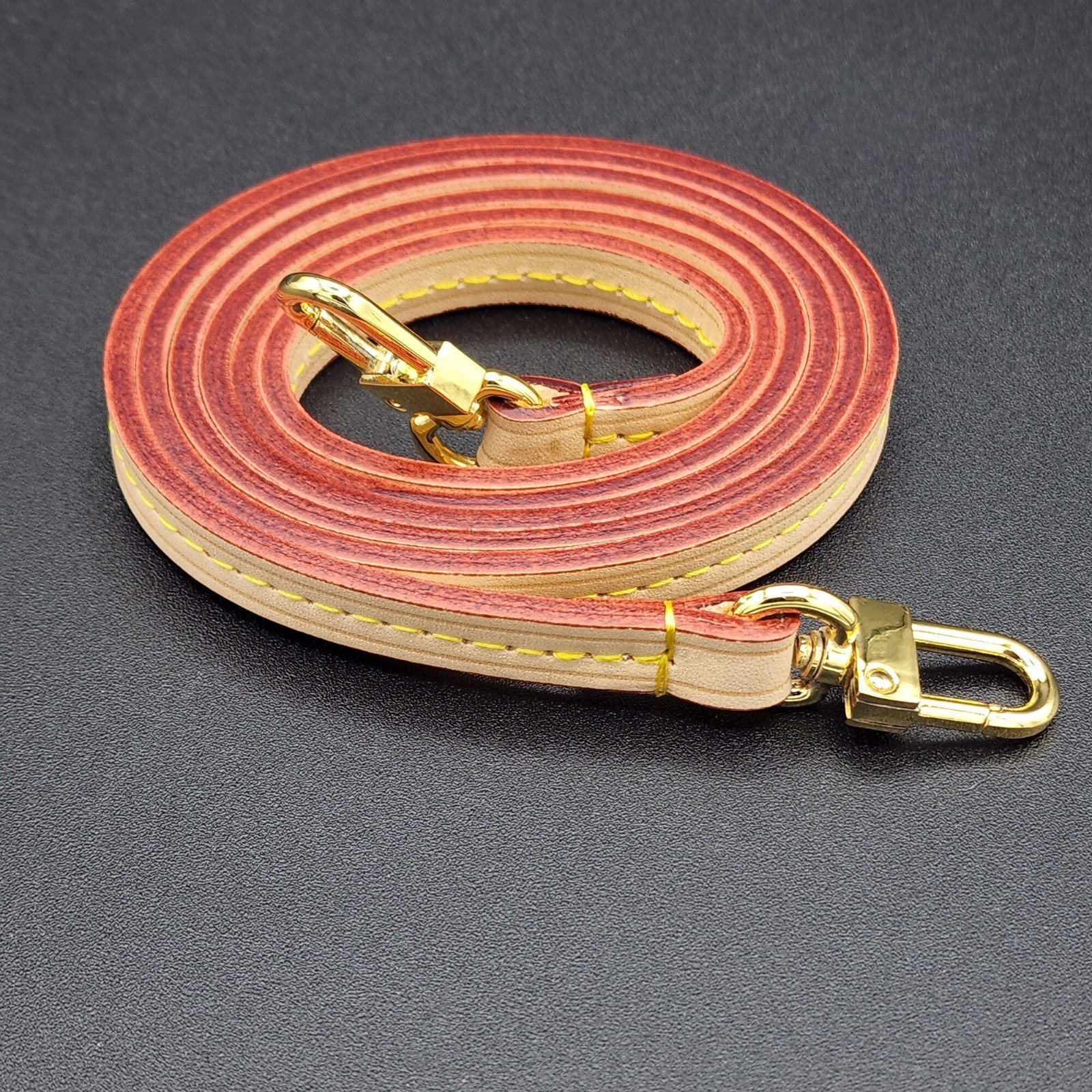 110cm Real Vachetta Lether FIXED SIZE Shoulder Strap For Pochette Mini Fav Cro..
