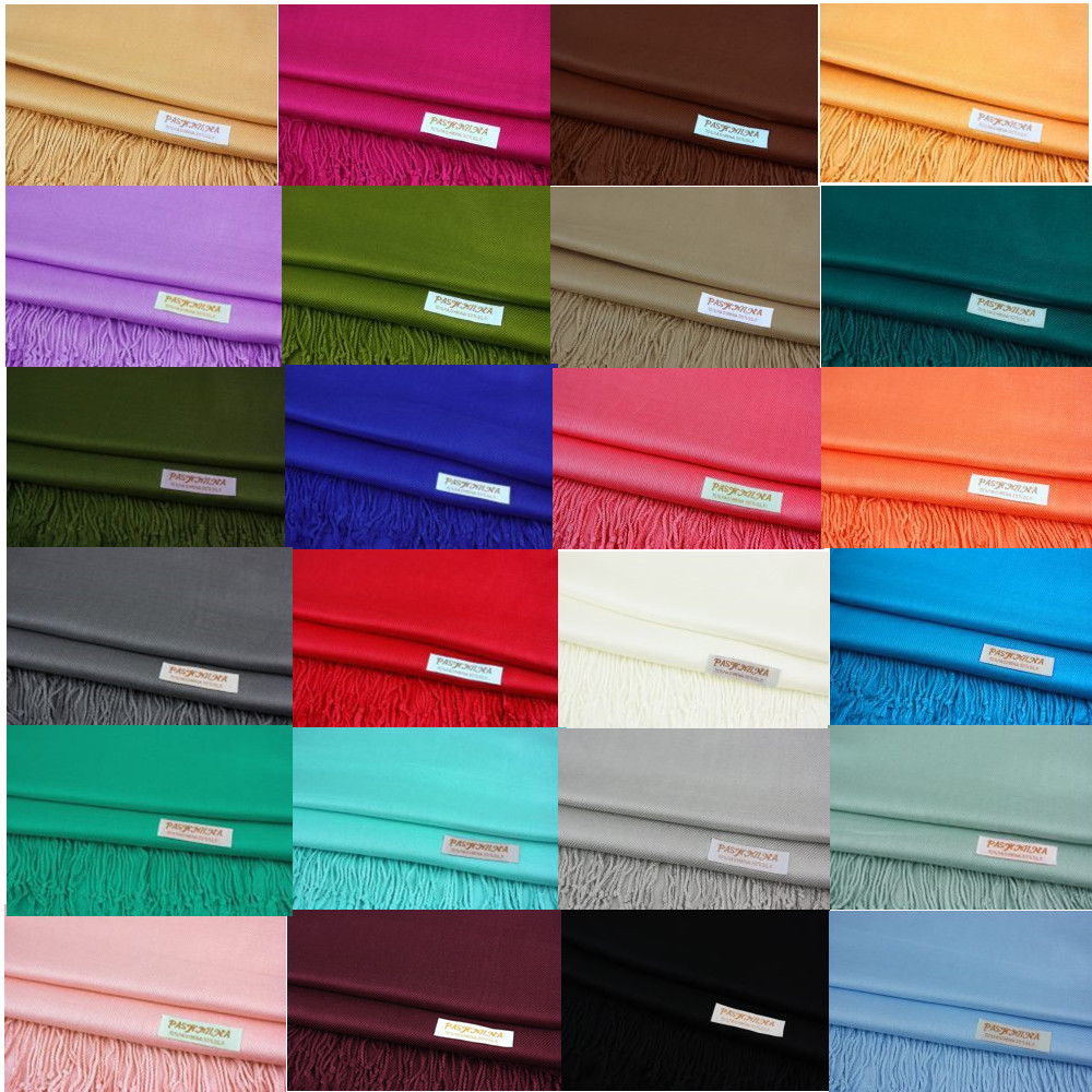 Women Pashmina Wool Feel Silky Classic Solid Wedding Shawl Scarf Stole Wrap