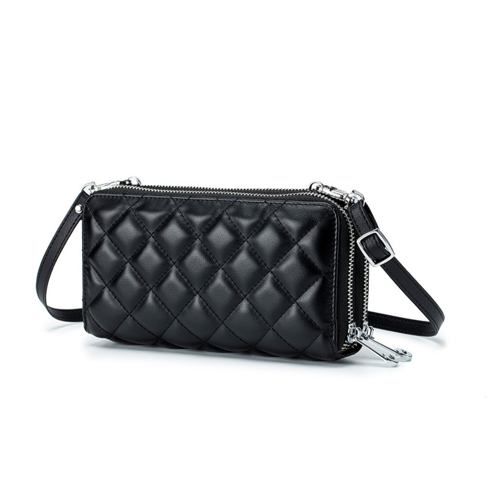 Womens Small Crossbody Bag Genuine Leather Shoulder Handbag Zip Cellphone Wallet