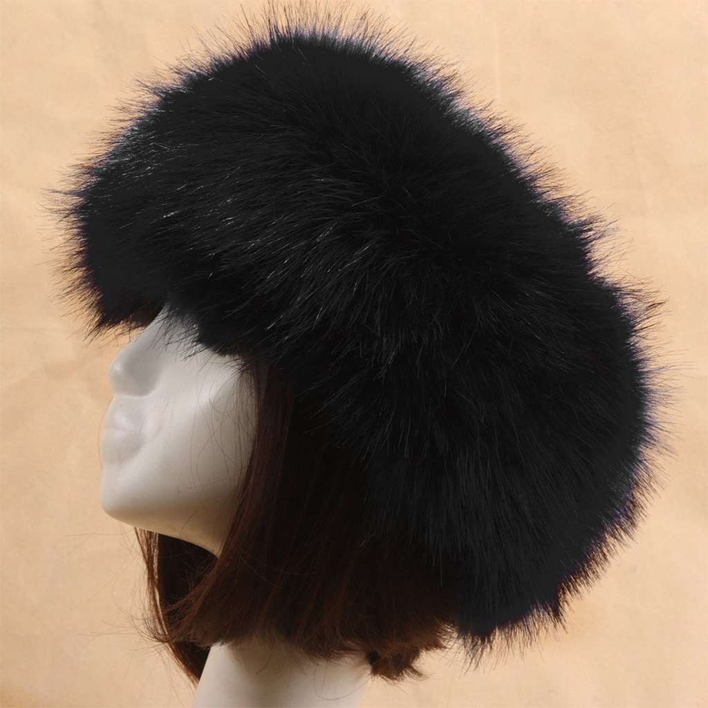 Women Soft Russian Thick Fluffy Fox Faux Fur Mongolian Hat Winter Ear Warmer Ski