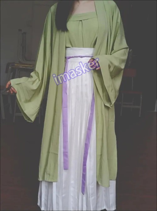 Chinese Hanfu Violets Dress Flowing Maxi Dress Chinese Women Embroidery3PCS Set